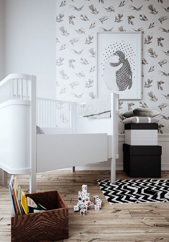 Une chambre d'enfant en noir et blanc - Turbulences Déco