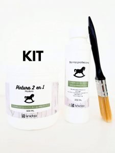 kit pintura y barniz para cuna bebe