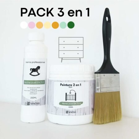 KIT POUR PEINDRE LA COMMODE CHAMBRE BÉBÉ,PINCEAU, VERNIS, PEINTURE