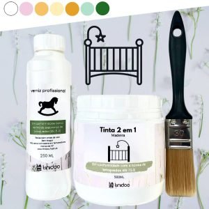 tinta e verniz Tinidoo para cama de bebé