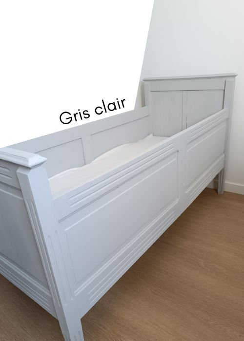 berceau-gris-clair lit bébé bois gris clair