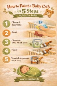how paint baby crib 5 steps infographic