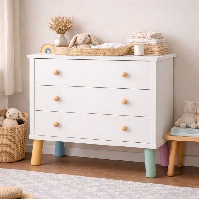 pieds colorés pour commode bébé