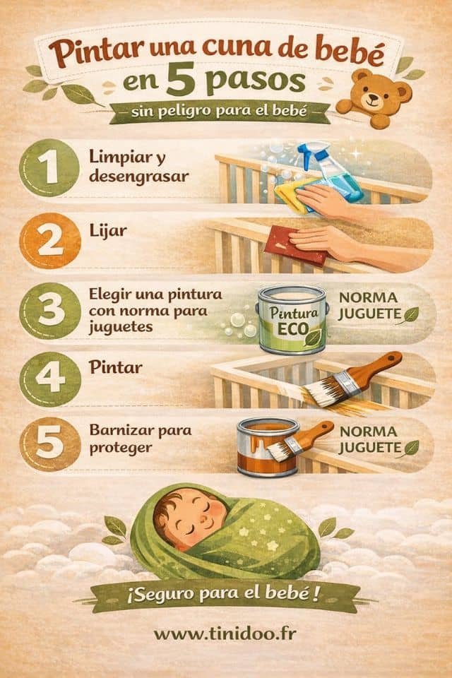 pintar una cuna bebe en 5 pasos