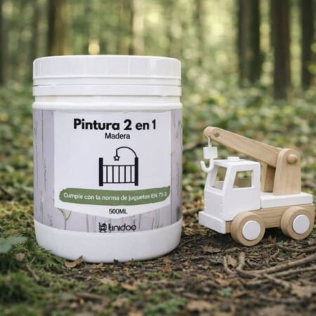 bote pintura blanca juguetes madera