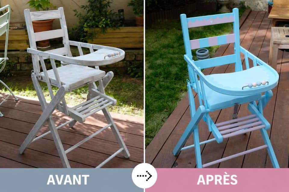avant après chaise bébé