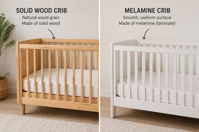 Lit de bébé en bois massif ou en mélamine