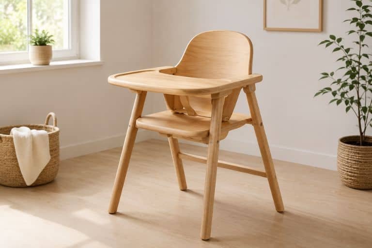chaise bébé en bois naturel