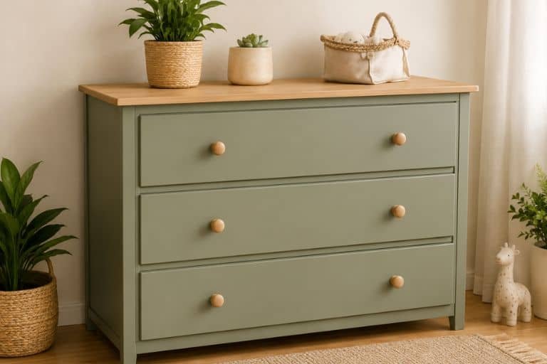 commode bébé vert sauge
