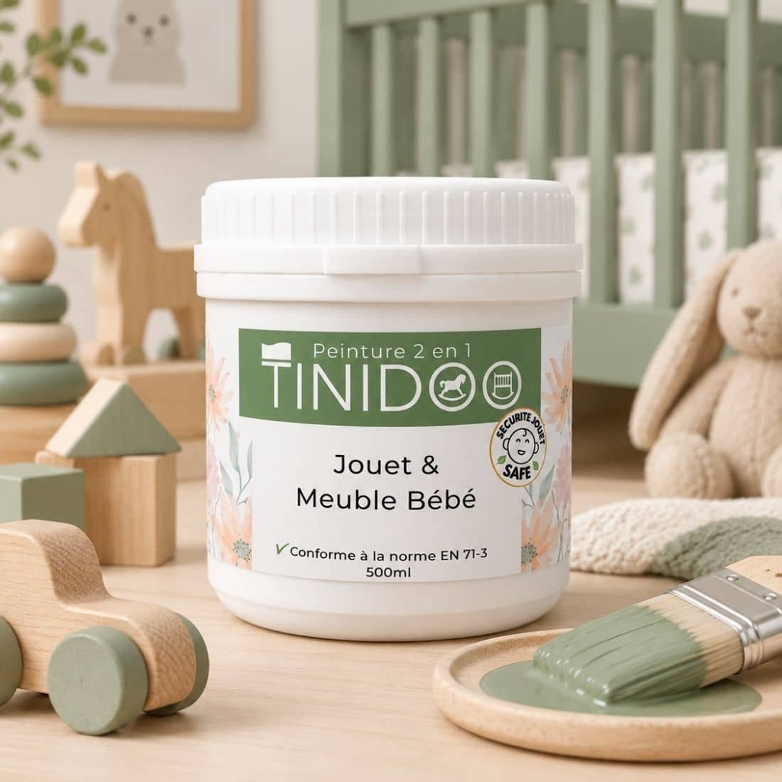 peinture meuble bébé vert sauge