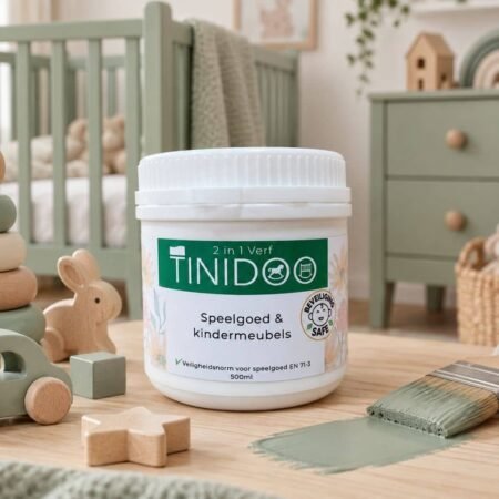 Saliegroene verf voor babymeubels