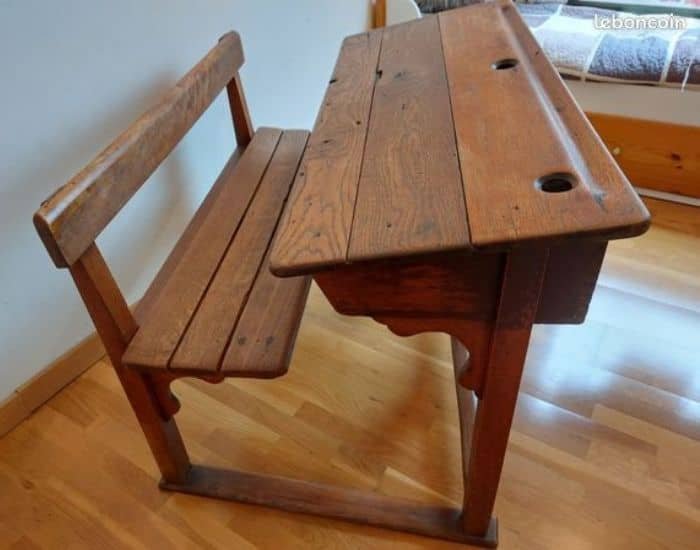 bureau écolier vintage